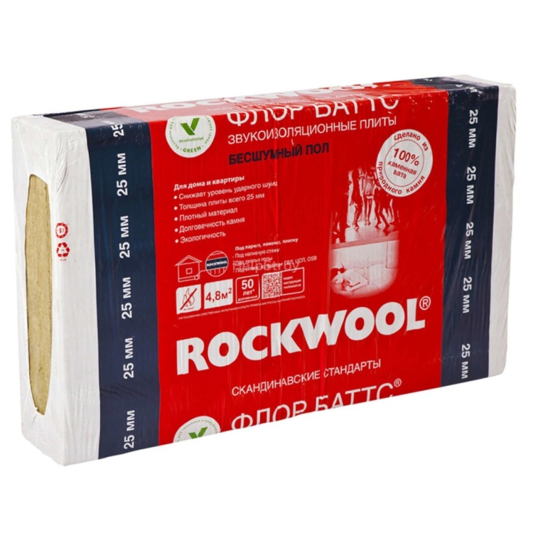 Утеплитель Rockwool Лист Звукоизоляционный 1000х600х10 мм, 12 шт. уп